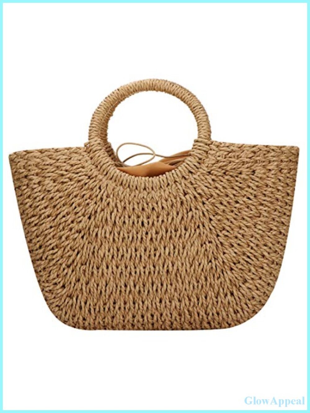 Hand-woven Seagrass Straw Tote Beach Bag Large Round Handle Summer